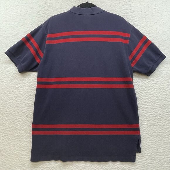 Vintage Polo Ralph Lauren Shirt Mens XL Blue Red Striped Polo Pony Golf Rugby - Picture 2 of 10